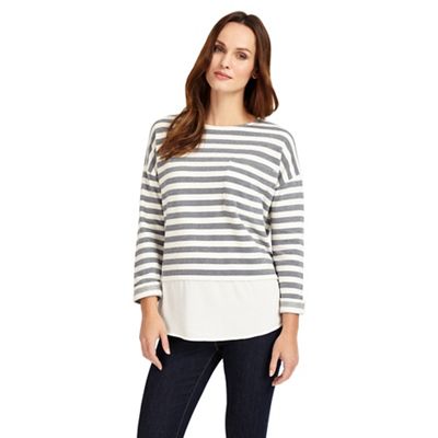 Navy and ivory sian stripe top